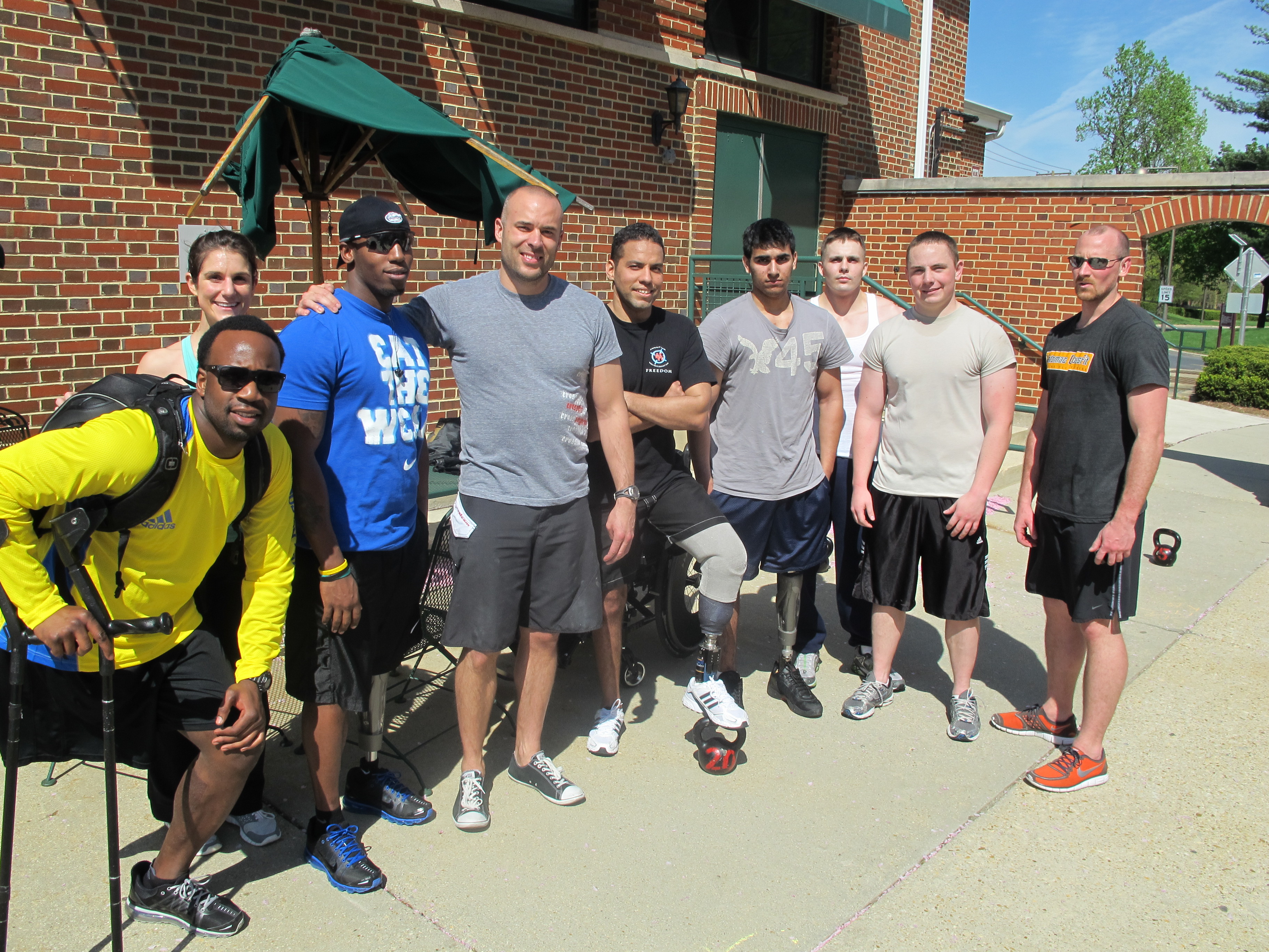 Brian Wilson and Dillon Behr coaching Crossfit at Walter Reed Amputee Center. Brian Wilson and Dillon Behr coaching Crossfit at Walter Reed Amputee Center.