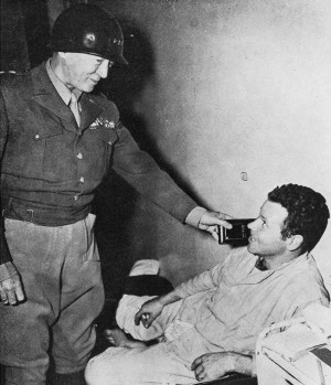 LTG George S. Patton visiting wounded soldier in hospital. Credit: General George S. Patton Jr. Collection LTG George S. Patton visiting wounded soldier in hospital. Credit: General George S. Patton Jr. Collection