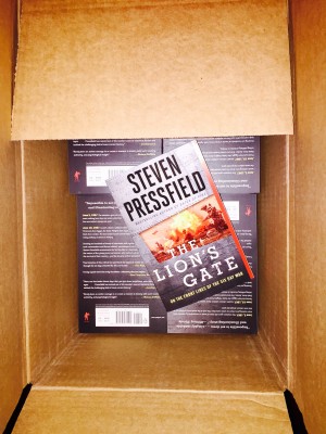 Hitting the bottom of the box of The Lion's Gate by Steven Pressfield.