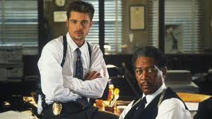 Brad Pitt and Morgan Freeman in "Se7en"